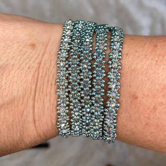 Hand Crafted Jewelry - HANDMADE Five Strand Swarovski Crystal Bracelet